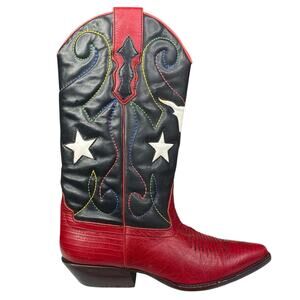 Vintage Nine West Women’s Red White Stars Western Boots Size US 6